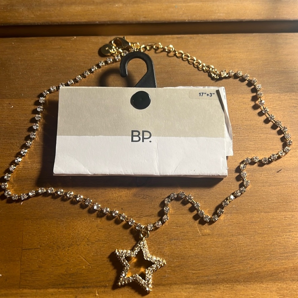 Nordstrom B.P. Gold Rhinestone Star Necklace